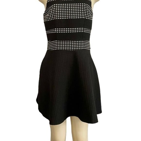 INA short party dress in black and white size S sleeveless night out Dress. - Picture 4 of 10